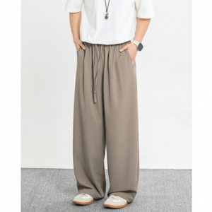 HANYO 남성 주름 디자인 드레이프 캐주얼 팬츠