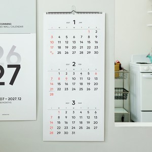 2027 달력 비기닝 27년 벽걸이 대형 인테리어 캘린더 큰 음력 절기 옛날달력, 3단 / 블랙, 1개