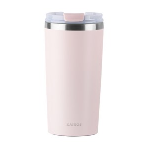 카이로스 클래식 베큠 보온 보냉 밀폐 스텐 빨대 텀블러, 1개, 470ml, 로즈
