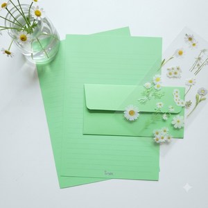 감성 예쁜 스티커 편지지 세트 특별한 손편지 압화 생일 곰신, 1개, 컬러 편지지 스티커 세트