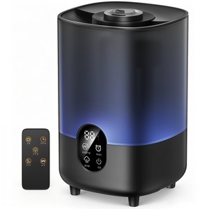 EYY 4.5L 대용량 초음파 가습기 무소음 가정용 스마트 디지털 디스플레이 리모컨 탑재 UV 살균 타이머 기능, 블랙, 1개
