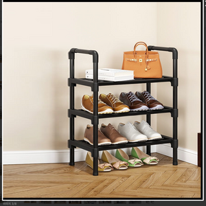 아크배라 좁은 현관 미니 신발장 정리대, 45cm, 블랙3단