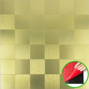 셀프 DIY 접착식 메탈 타일 (붙이는 스티커 현관 주방 벽), 11.YM-553골드