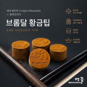 브롬달팁 당구팁 볼텍팁 브롬달 황금팁, 1개, 골드( MS)