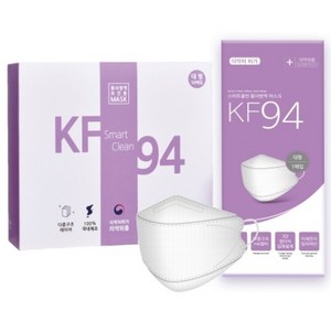 스마트클린 황사방역 마스크 대형 KF94, 50개입, 1개, 흰색
