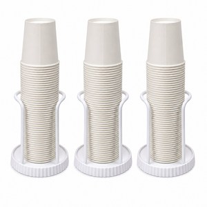 티놀지 종이컵 디스펜서 정리대 종이컵 홀더, 3개, 화이트