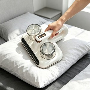 침구청소기 무선 UV살균 초고속 진동 2중 필터 침대 이불 진드기 침구청소기, 화이트, NBON-HK-518