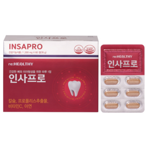 인사 프로 플러스 잇몸치약 증정 이가 탄탄함 원하는분 치아 뼈 칼슘 영양제 정품, 1개, 60정