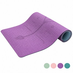 Hommy Nest TPE 요가매트 필라테스매트 와이드 홈트용 안밀리는 방음 충격방지 친환경 냄새없는 6MM HN-YGMTPE11A, 1개, 진보라색 센터라인