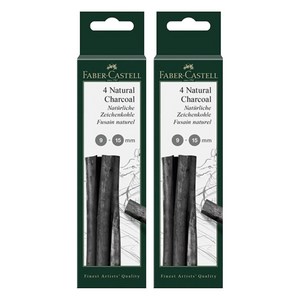 파버카스텔 PITT 목탄 블리스터 스틱 9-15mm x 4p 129498, 블랙, 2개