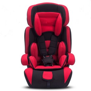【베스트셀러】아동 안전 카시트 범용 차량용 아기 시트 조절 가능 접이식 9개월~12세 유아용, 레드
