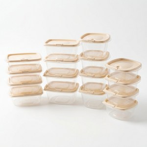담다톡 냉동밥 보관 용기 밀폐 소분 용기, 350ml+500ml+450ml+600ml (총16p), 1세트