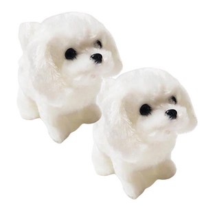 UB toy 움직이는 강아지 인형, 화이트, 2개, 16cm