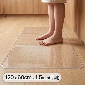 투데이리빙 투명 PVC 논슬립 주방 발매트 깔끔한 다용도 거실 현관 미끄럼방지 매트, 1개