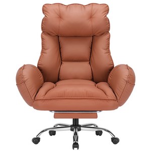 벤트론스 침대형 리클라이너 사무용 컴퓨터 의자, PU가죽_브라운