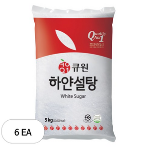 큐원 하얀 설탕, 5kg, 6개