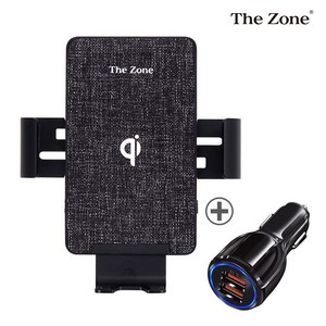 더존 차량용 FOD센서 고속 무선 충전 거치대 TZ-C150S + USB 시거잭, 혼합색상