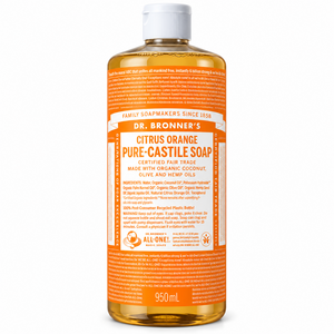 닥터브로너스 퓨어 캐스틸 솝 페이스 앤 바디워시 시트러스 오렌지 2p + 펌프 1p, 950ml, 2개