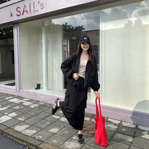 Sorpci 여성 가벼운 방풍 자켓 미디 스커트 2종 세트 하이킹 데일리 겸용 아웃도어 투피스