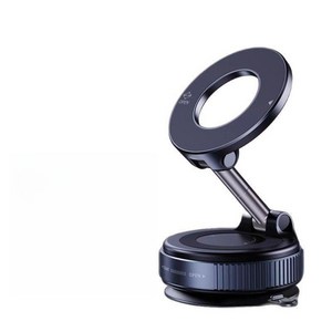 텔럽 맥세이프 360도 회전 접이식 진공 흡착식 차량용 거치대 전차종, 블랙, 1개