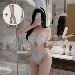 [영스토어 정품] 고급 탄성 소재 바니걸 코스프레 란제리 수영복 빅사이즈 할로윈 파티 휴가 코스튬+사은품 망사 스타킹