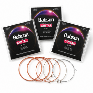 Babson 컬러 포크기타줄 011게이지 3팩 구리합금 기타스트링, 3개