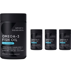 스포츠리서치 오메가-3 피쉬 오일 트리플 스트렝스 1040mg 소프트젤, 30정, 4개 골드박스 특가