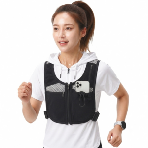 남녀공용 러닝조끼 트레일 초경량 등산 마라톤 조깅 조끼, 1개, 블랙