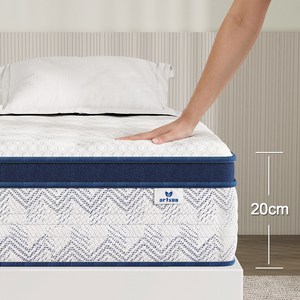 ARTSUN 슈퍼싱글 30cm 3존 독립스프링 바닥 매트리스 저소음 프리미엄 허리 지지 롤팩 간편 설치 블루, 중간, 20cm
