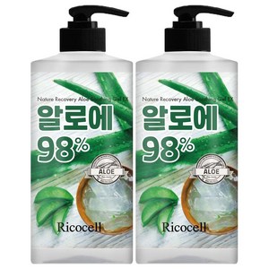 리코셀 네이처 리커버리 알로에 수딩 젤 이엑스, 1L, 2개