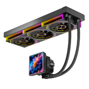 ProFlow SE 360mm ARGB 블랙 CPU 수냉 쿨러 | 4인치 LCD 스크린 | 320W TDP 고성능 냉각 | 1850RPM PWM ARGB 팬 | 인텔 LGA1851, 1개, Pro Flow 360SE