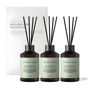 에이센트 퍼퓸드 디퓨저, 그린에어리, 200ml, 3개