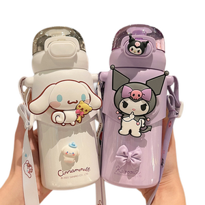 파티샵 산리오 원터치 보온보냉 텀블러 460ML, 쿠로미