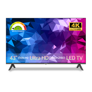 [10% 환급가전] 아인츠 4K UHD HDR TV, 109cm(43인치), KEZ4302UH, 스탠드형, 고객직접설치