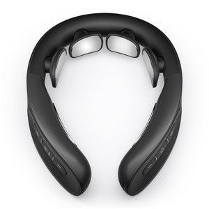 마이트렉스 EMS 저주파 온열 진동 목 마사지기 무선 안마기, Black, 1개