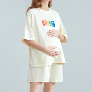 [파격할인] 예비엄마를 위한 데일리 임부복 피셔프라이스 임부복 홈웨어 세트 아이보리