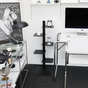 회전 북타워 책꽂이 인테리어 철제선반 스탠딩선반 책장, 5단, 블랙