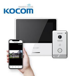 코콤 IOT 7인치 비디오폰 KCV-X701IP+현관카메라 KC-S81MIP 세트 화이트, 모니터+현관카메라 세트, 코콤 KCV-X701IP/KC-S81MIP 화이트