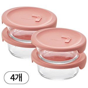 락앤락 바로한끼 내열유리 국용기 라이트핑크, 4개, 600ml