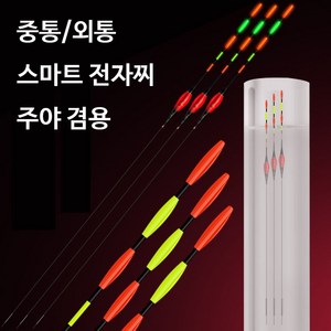 PQ 중통 외통 스마트 전자찌 52cm-65cm낚시 채비 굵은 찌톱 장대 야광 민물, 2개, PQ-02 55cm 0.9g