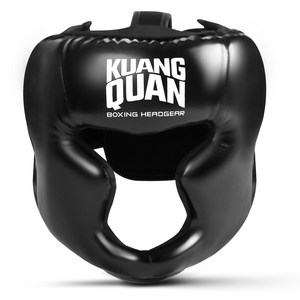 FIVING 복싱 헤드기어 킥복싱 mma 태권도 머리보호대 경량화 격투 훈련 투구, 1개, 블랙