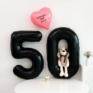 이벤트홀릭 50일 셀프 촬영 풍선 세트 (이름 레터링 포함 귀여운 글씨체), 1개, 3.블랙핑크세트