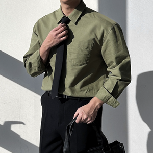 면 100% 고퀄리티 남자 오버 루즈핏 고밀도면 카라 옥스포드 셔츠 빅사이즈