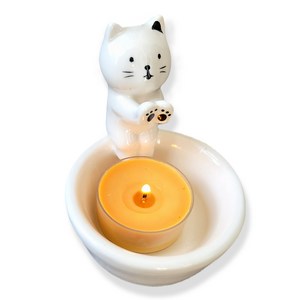 불멍 티라이트 카피바라 캔들 홀더 도자기, 불쬐는 고양이