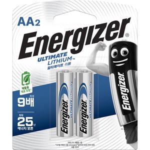 에너자이저 얼티메이트 건전지 AA 카드 포장, 1개, 2개입