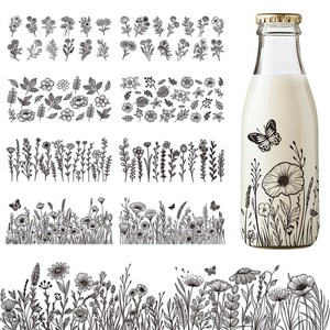 10개 PVC DIY 열전사 용지 (UV 승화 컵 꽃 장식용 110x240mm), 혼합색