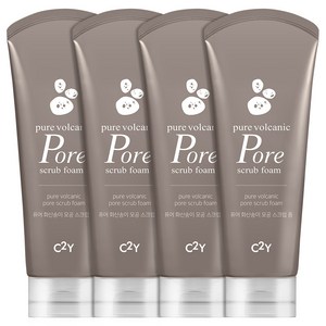 C2Y 퓨어 화산송이 모공 스크럽 폼, 220ml, 4개
