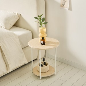 국내생산!! 아르떼 소파 거실 침대 사이드테이블 침대협탁 원형/타원형 (6컬러), 1. 원형-네추럴우드