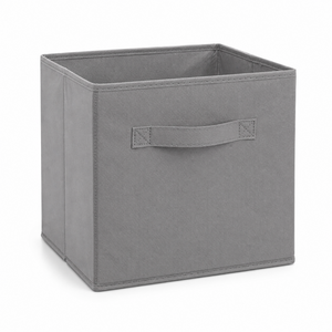 접이식 패브릭 수납박스 28x28x28cm 무뚜껑 정리함 옷 장난감 보관함, 1개, 회색