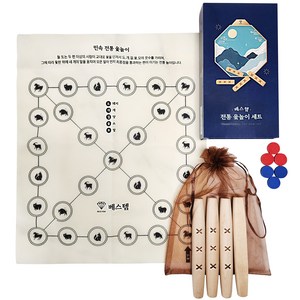 베스템 오래 쓰는 전통 윷놀이 세트, 원목색상, 1세트